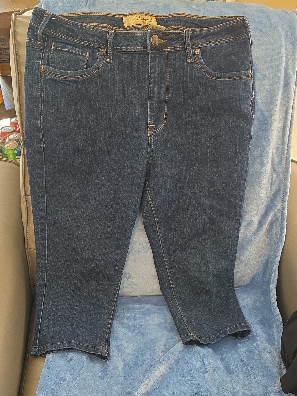 Hybrid & company Dark Indigo Cropped Stretch Jeans